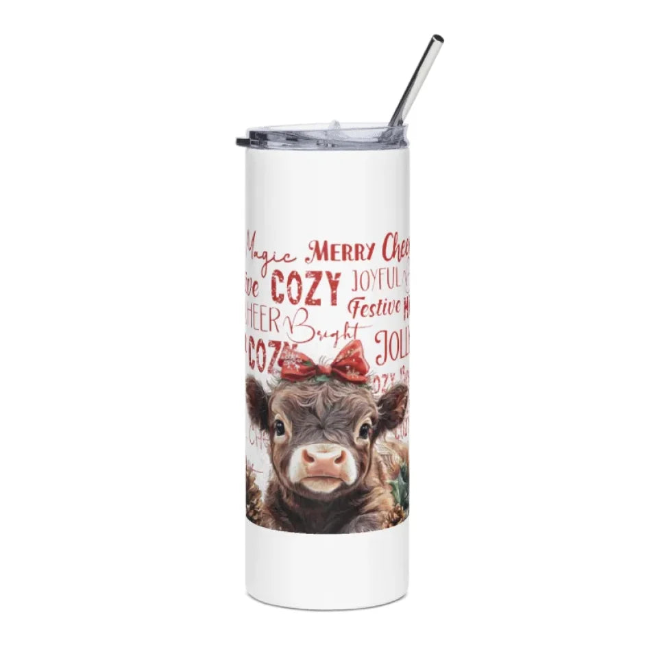   Highland Cow Christmas Tumbler – Stainless Steel Cup for Festive Drinks  Nextuniq 