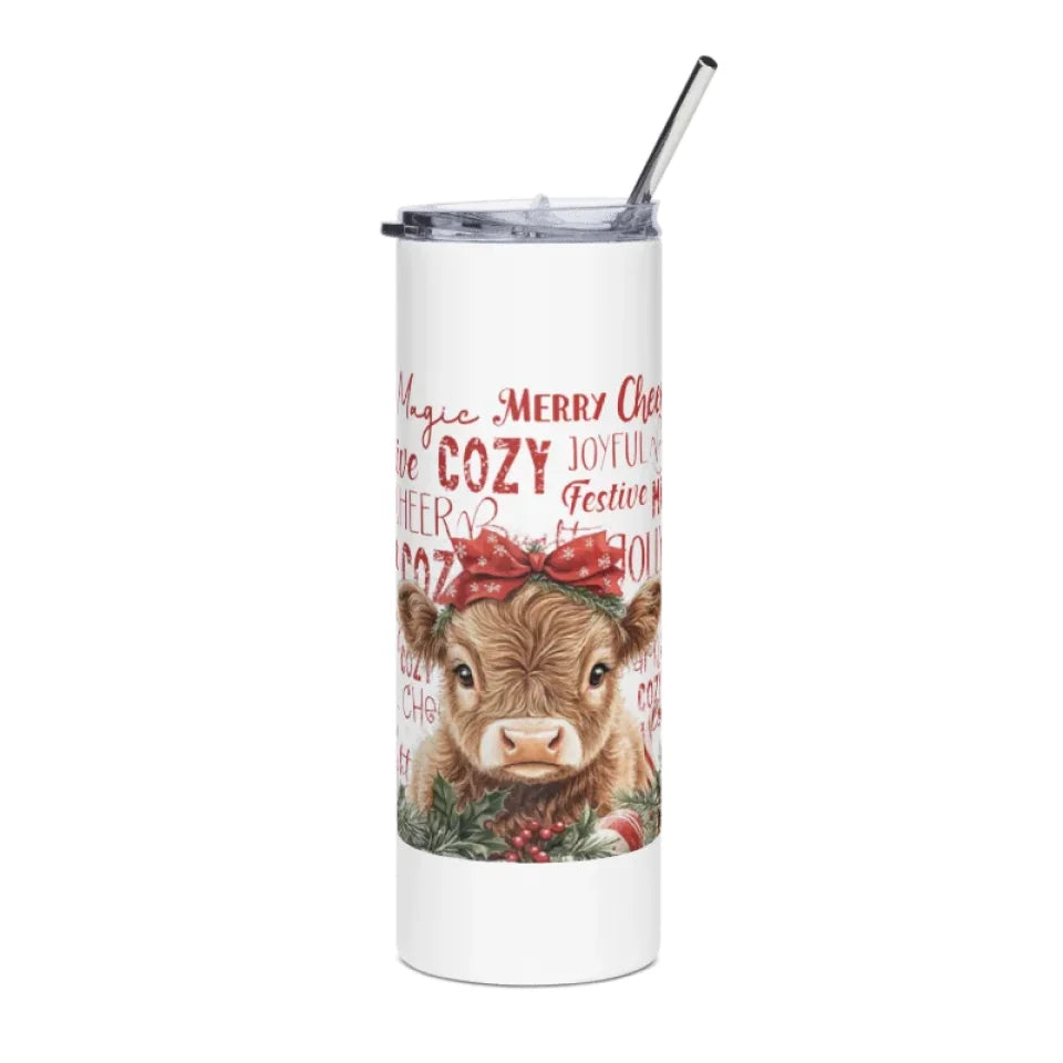   Highland Cow Christmas Tumbler – Stainless Steel Cup for Festive Drinks  Nextuniq 