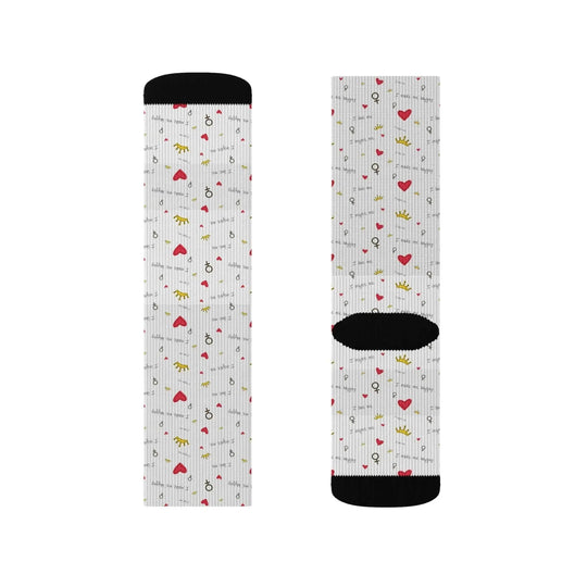 Heart & crown sublimation socks - Socks - 28802673911485433074 - Nextuniq