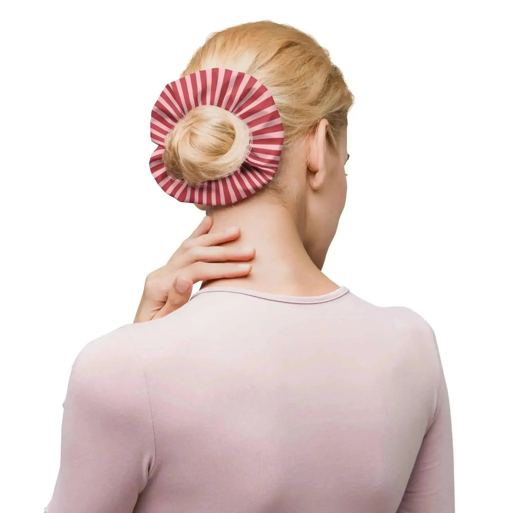 Pink and Red Stripes Recycled Scrunchie - Nextuniq